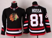 Wholesale Cheap Blackhawks #81 Marian Hossa Black 2014 Stadium Series Stitched Youth NHL Jersey