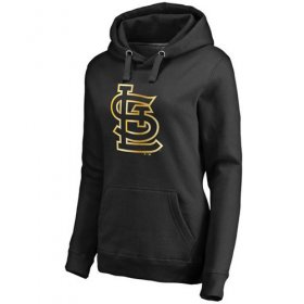 Wholesale Cheap Women\'s St.Louis Cardinals Gold Collection Pullover Hoodie Black