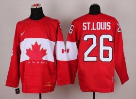 Wholesale Cheap Olympic 2014 CA. #26 Martin St. Louis Red Stitched NHL Jersey