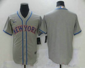 Wholesale Cheap Men\'s New york mets blank grey road stitched mlb cool base nike jersey