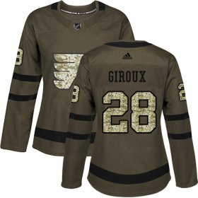 Wholesale Cheap Adidas Flyers #28 Claude Giroux Green Salute to Service Women\'s Stitched NHL Jersey
