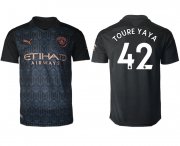 Wholesale Cheap Men 2020-2021 club Manchester City away aaa version 42 black Soccer Jerseys