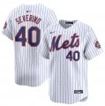 Cheap Men's New York Mets #40 Luis Severino White 2024 Home Limited Stitched Baseball Jersey