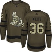 Wholesale Cheap Adidas Senators #36 Colin White Green Salute to Service Stitched NHL Jersey