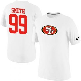 Wholesale Cheap Nike San Francisco 49ers #99 Aldon Smith Name & Number NFL T-Shirt White