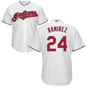 Wholesale Cheap Indians #24 Manny Ramirez White Home Stitched Youth MLB Jersey