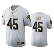 Wholesale Cheap Atlanta Falcons #45 Deion Jones Men's Nike White Golden Edition Vapor Limited NFL 100 Jersey