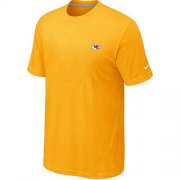 Wholesale Cheap Nike Kansas City Chiefs Chest Embroidered Logo T-Shirt Yellow