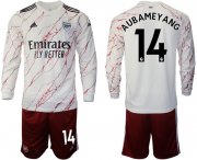 Wholesale Cheap Men 2020-2021 club Arsenal away long sleeve 14 white Soccer Jerseys1