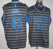 Wholesale Cheap Minnesota Timberwolves #42 Kevin Love Gray With Black Pinstripe Jersey