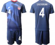 Wholesale Cheap Men 2020-2021 Season National team United States away blue 4 Soccer Jersey