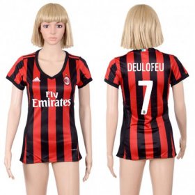 Wholesale Cheap Women\'s AC Milan #7 Deulofeu Home Soccer Club Jersey