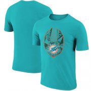 Wholesale Cheap Men's Miami Dolphins Nike Aqua Fan Gear Icon Performance T-Shirt