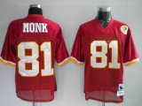 Wholesale Cheap Mitchell and Ness Redskins #81 Art Monk Stitched Red 50TH Anniversary NFL Jersey