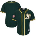 Wholesale Cheap Athletics Blank Green 2019 Spring Training Cool Base Stitched MLB Jersey