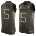 Wholesale Cheap Nike Ravens #5 Joe Flacco Green Men's Stitched NFL Limited Salute To Service Tank Top Jersey