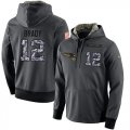 Wholesale Cheap NFL Men's Nike New England Patriots #12 Tom Brady Stitched Black Anthracite Salute to Service Player Performance Hoodie