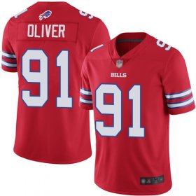 Wholesale Cheap Nike Bills #91 Ed Oliver Red Men\'s Stitched NFL Limited Rush Jersey