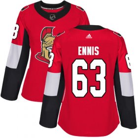 Wholesale Cheap Adidas Senators #63 Tyler Ennis Red Home Authentic Women\'s Stitched NHL Jersey