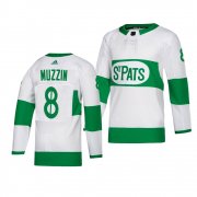 Wholesale Cheap Maple Leafs #8 Jake Muzzin adidas White 2019 St. Patrick's Day Authentic Player Stitched NHL Jersey