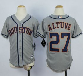 Wholesale Cheap Astros #27 Jose Altuve Grey Cool Base Stitched Youth MLB Jersey