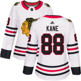 Wholesale Cheap Adidas Blackhawks #88 Patrick Kane White Road Authentic Women\'s Stitched NHL Jersey