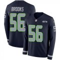 Wholesale Cheap Nike Seahawks #56 Jordyn Brooks Steel Blue Team Color Youth Stitched NFL Limited Therma Long Sleeve Jersey