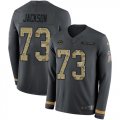 Wholesale Cheap Nike Dolphins #73 Austin Jackson Anthracite Salute to Service Youth Stitched NFL Limited Therma Long Sleeve Jersey