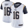 Wholesale Cheap Nike Rams #16 Jared Goff White Women's Stitched NFL Vapor Untouchable Limited Jersey