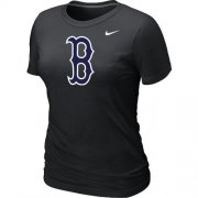 Wholesale Cheap Women's MLB Boston Red Sox Heathered Nike Blended T-Shirt Black