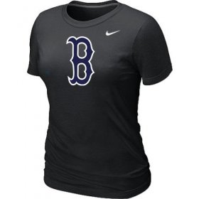 Wholesale Cheap Women\'s MLB Boston Red Sox Heathered Nike Blended T-Shirt Black