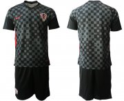 Wholesale Cheap Men 2020-2021 European Cup Croatia away black blank Nike Soccer Jersey
