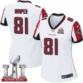 Wholesale Cheap Nike Falcons #81 Austin Hooper White Super Bowl LI 51 Women's Stitched NFL Elite Jersey