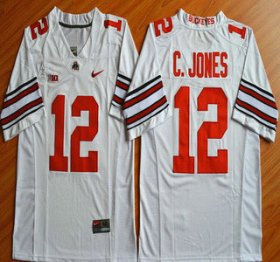 Wholesale Cheap Ohio State Buckeyes #12 Cardale Jones White 2015 College Football Nike Limited Jersey