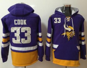 Wholesale Cheap Nike Vikings #33 Dalvin Cook Purple/Gold Name & Number Pullover NFL Hoodie