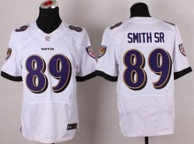 Wholesale Cheap Nike Ravens #89 Steve Smith White Men\'s Stitched NFL New Elite Jersey