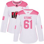 Wholesale Cheap Adidas Senators #61 Mark Stone White/Pink Authentic Fashion Women's Stitched NHL Jersey