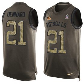Wholesale Cheap Nike Bengals #21 Darqueze Dennard Green Men\'s Stitched NFL Limited Salute To Service Tank Top Jersey