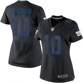 Wholesale Cheap Nike Giants #10 Eli Manning Black Impact Women\'s Stitched NFL Limited Jersey