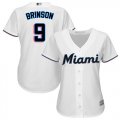 Wholesale Cheap Marlins #9 Lewis Brinson White Home Women's Stitched MLB Jersey