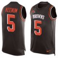Wholesale Cheap Nike Browns #5 Case Keenum Brown Team Color Men's Stitched NFL Limited Tank Top Jersey