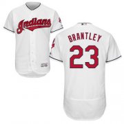 Wholesale Cheap Indians #23 Michael Brantley White Flexbase Authentic Collection Stitched MLB Jersey