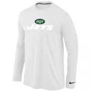Wholesale Cheap Nike New York Jets Authentic Logo Long Sleeve T-Shirt White