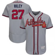 Wholesale Cheap Men's Atlanta Braves #27 Austin Riley Grey Flex Base Stitched Jersey
