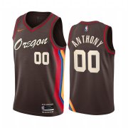 Wholesale Cheap Nike Blazers #00 Carmelo Anthony Chocolate NBA Swingman 2020-21 City Edition Jersey