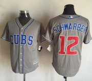 Wholesale Cheap Cubs #12 Kyle Schwarber Grey New Cool Base Stitched MLB Jersey