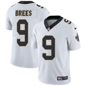 Wholesale Cheap Nike Saints #9 Drew Brees White Men\'s Stitched NFL Vapor Untouchable Limited Jersey