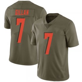 Wholesale Cheap Men\'s Cleveland Browns #7 Jamie Gillan Green Limited 2017 Salute to Service Nike Jersey