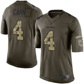 Wholesale Cheap Nike Raiders #4 Derek Carr Green Men\'s Stitched NFL Limited 2015 Salute To Service Jersey