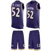 Wholesale Cheap Nike Ravens #52 Ray Lewis Purple Team Color Men's Stitched NFL Limited Tank Top Suit Jersey